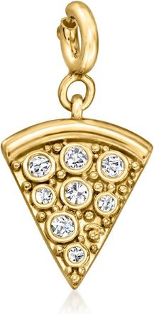 Ross-Simons Diamond Pizza Slice Charm in 18kt Gold Over Sterling