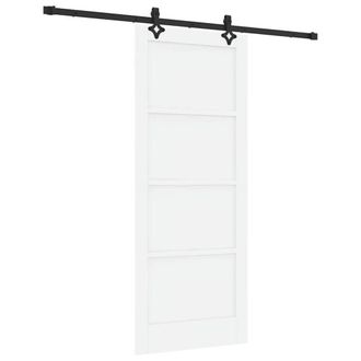 Berkfield Home Sliding Door with Hardware Set White 83x202 cm Solid Wood Pine