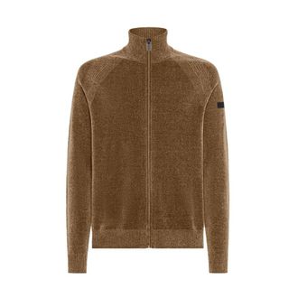 Roberto Ricci Design Cardigans, male, Brown, L, Velvet Full Zip Knit