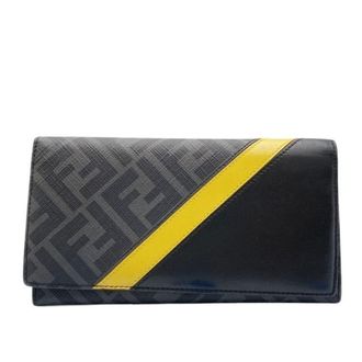 Fendi Black Gray Yellow Pvc Leather Wallet (Bi-Fold) (Pre-Owned)