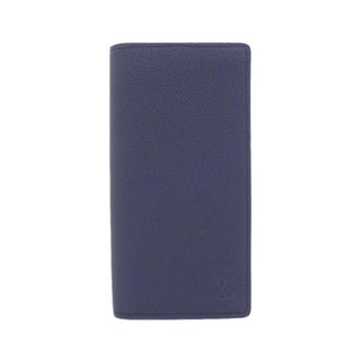 Louis Vuitton Navy Leather Long Wallet (Bi-Fold) (Pre-Owned)