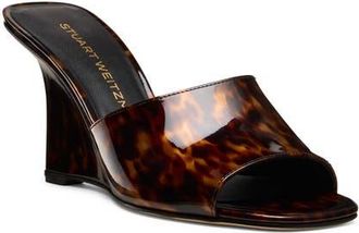 Stuart Weitzman Vinnie 85 Patent Leather Wedge Mule in Classic at Nordstrom, Size 7.5