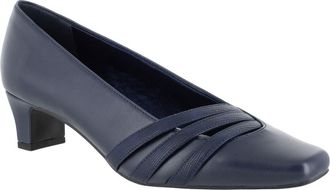 Easy Street Entice Block Heel Pump - Multiple Widths Available in Navy/lizard at Nordstrom Rack, Size 6.5