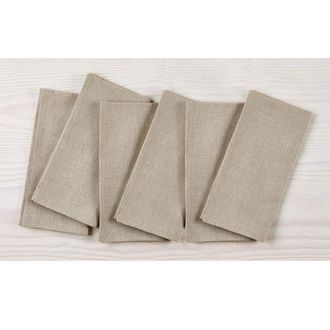 Solino Home Linen Dinner Napkins Set of 6, 20 x 20 Inch for Dining Table, Holiday and Everyday Table Decor - Fete in Natural at Nordstrom, Size Large