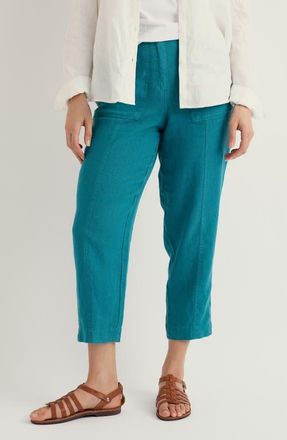 Seasalt Cornwall Saltings Cropped Linen Pants in Deep Dive at Nordstrom, Size 10 Us