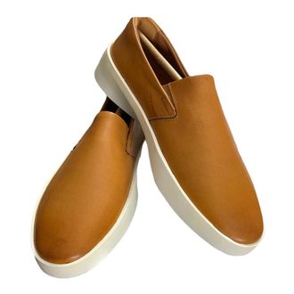 Wolf & Shepherd Cruise Sneakers Mens Brown Leather Slip-On Shoes Hawk3375