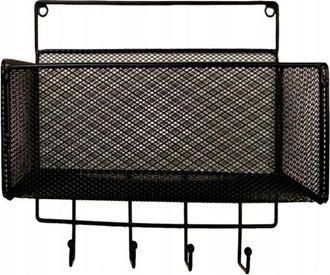 OEM Estante Ba&ntilde;o Metal Negro Ganchos Sin Perforaci&oacute;n