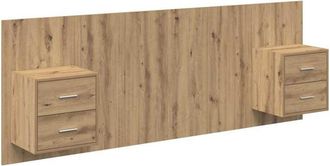 vidaXL Headboard with Cabinet 3 pcs Artisan Oak Engineered Wood vidaXL