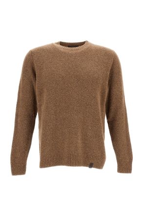 Zanone Textured Knit Sweater with Crew Neckline and Ribbed Trim