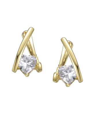 Rachel Glauber 14K Diamond Cz Dangle Earrings