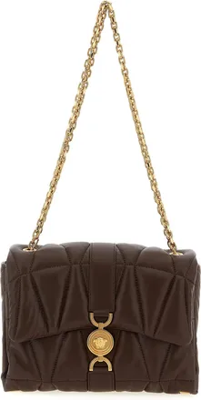 Versace Brown Lamb Leather Shoulder Womens Bag