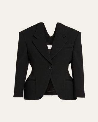 Givenchy Single-Breasted Slashed Jacket