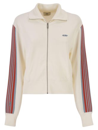 Autry viscose sweatshirt met ritssluiting en zijstrepen