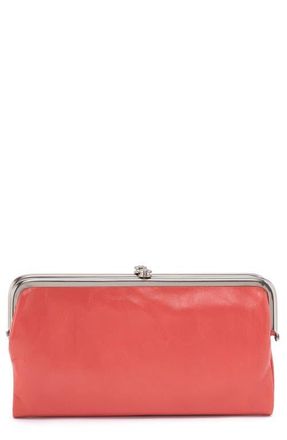 Hobo Lauren Leather Double Frame Clutch in Pink Mirage at Nordstrom