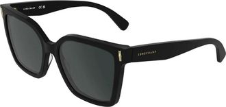 Longchamp Sunglasses, female, Black, Size: 55 MM Rectangle Sunglasses