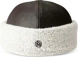 Maison Michel Accessoires, Dames, Bruin, S, Katoen, Marthe Hoed