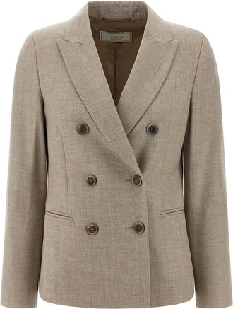 PESERICO Double-Breasted Blazer Blazers Beige-Donna