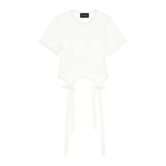Simone Rocha T-Shirts, female, White, Size: XS Bow Tail Easy T-Shirt