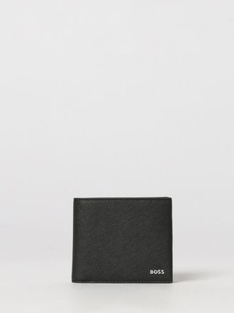 HUGO BOSS Saffiano Leather Horizontal Wallet with 8 Card Slots and Logo