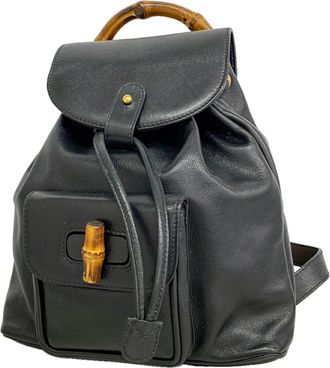 Gucci Black Leather Backpack (Pre-Owned)