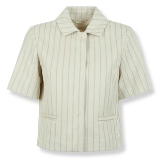 Max Mara Light Jackets, female, White, Size: 2XL Giacca Mxmangio