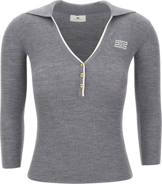 Elisabetta Franchi Mujer, Camisetas, Gris, Talla: XS