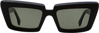 Retro Superfuture Coccodrillo Oversized Acetate Sunglasses - Black