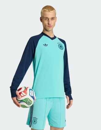 adidas adidas Performance - Germany 26 Away - Top riscaldante pre-partita color acqua flash-Blu