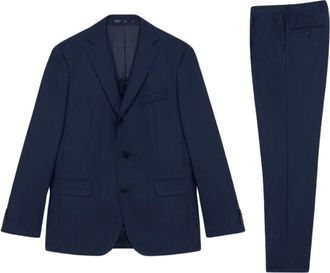 Brooks Brothers Marineblauwe Virgin Wool Suit - Heren - Business pakken - Blauw - 3XL - Kostuums