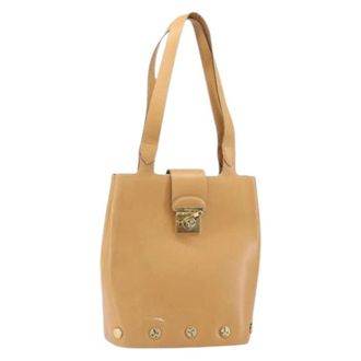Ferragamo Pre-owned Handtas - Dames - Vintage Handtas - Beige - ONE Size - Leer - Vintage