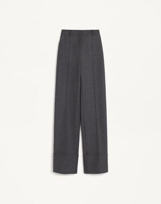 Valentino Pantaloni In Lana Vergine Donna GRIGIO MELANGE 36