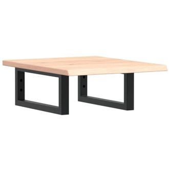 vidaXL Vidaxl - Estante De Lavabo De Pared De Acero Y Madera Maciza De Roble