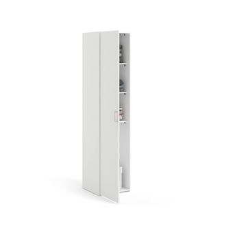 Dmora Armario Multiusos 1 Puerta Khutulun, Muebles Multifuncionales, Zapatero, Armario Para Zapatos, 42x39 H175 Cm, Blanco - Dmora