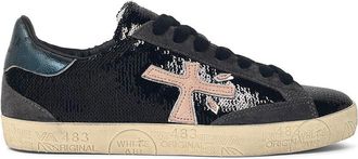 Premiata Stevend Black Leather Sneakers
