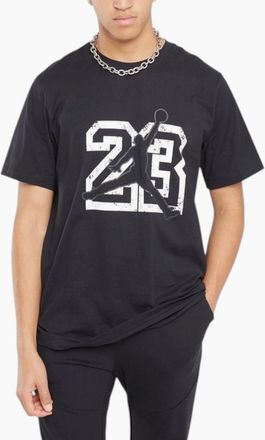 Nike Mens NIKE FB7394 Mens T Shirts AIR JORDAN FLIGHT Essential Crew Neck Cotton Tee NEW - Black - Size: 36