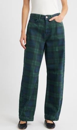 Damson Madder Sinclair Overdye Plaid Jeans in Navy at Nordstrom Rack, Size 2 Us / 6 Uk