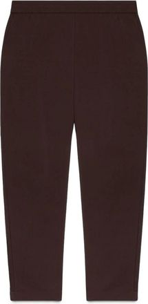 Fiorella Rubino Joggers van stretchstof met boord - Dames - Vrijetijds broeken - Bruin - XS - Polyester - Broeken