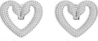 Swarovski Ladies Large Una Heart Clip Earrings