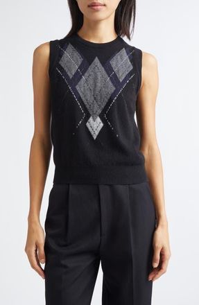 Johnstons of Elgin Le Jabots Cashmere Sweater Vest in Black Colourway at Nordstrom, Size X-Small