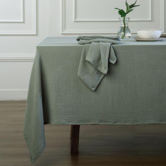 Febronie Mantel algod&oacute;n 150x300 verde celad&oacute;n