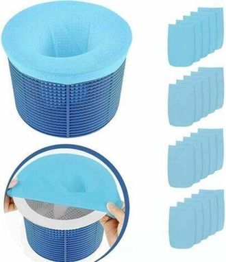 OEM Chaussettes D&Eacute;cumage De Piscine R&eacute;utilisables 20 Pi&egrave;ces - Tissu Nylon &Eacute;pais 22x13cm - Pour Skimmer Et Filtration Efficace