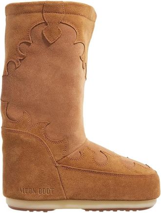 Moon Boot Winter Boots - Mb Icon Suede Embroidery - brown - Winter Boots for ladies