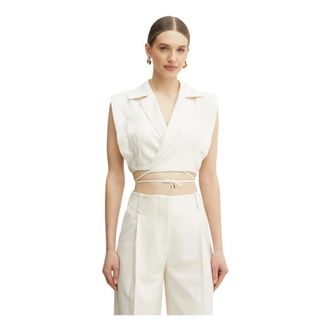 Simona Corsellini Chaleco de un bot&oacute;n - Jackets - Mujer - Beige - L