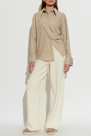 Fabiana Filippi Wool Shirt With Pocket, Womens, Beige