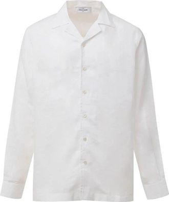 Gran Sasso Witte Linnen Button Up Shirt - Heren - Zakelijke Overhemden - Wit - L - Linnen - Overhemden