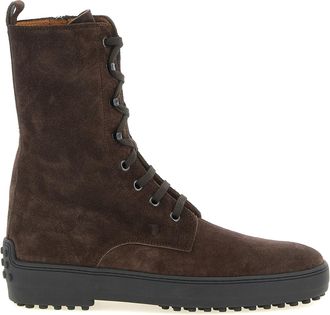 Tod's Brown Calfskin Ankle Womens Boots
