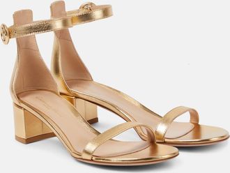 Gianvito Rossi Gaeta 45 metallic leather sandals