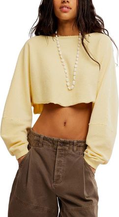 Free People To the East Crop Sweatshirt in Double Butter at Nordstrom, Size X-Small