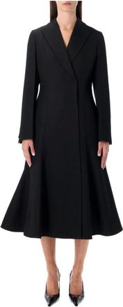 Fendi Single-Breasted Coats, female, Black, S, Midi Coat
