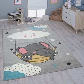 Paco Home Paco Home Alfombra Infantil Habitación Infantil Niña Niño Varios Estampados Y Tamaños Gris, 200x280 cm